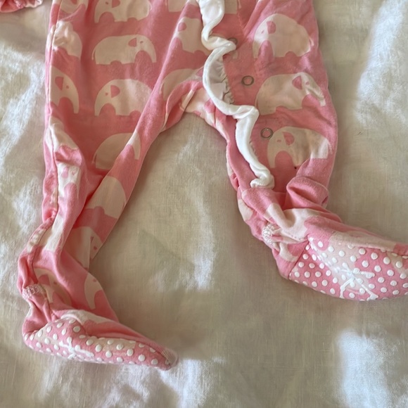 Kickee Pants pink elephant one piece 0-3 months - Picture 5 of 11